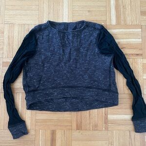 lululemon athletica Charcoal Long Sleeve Crop Top